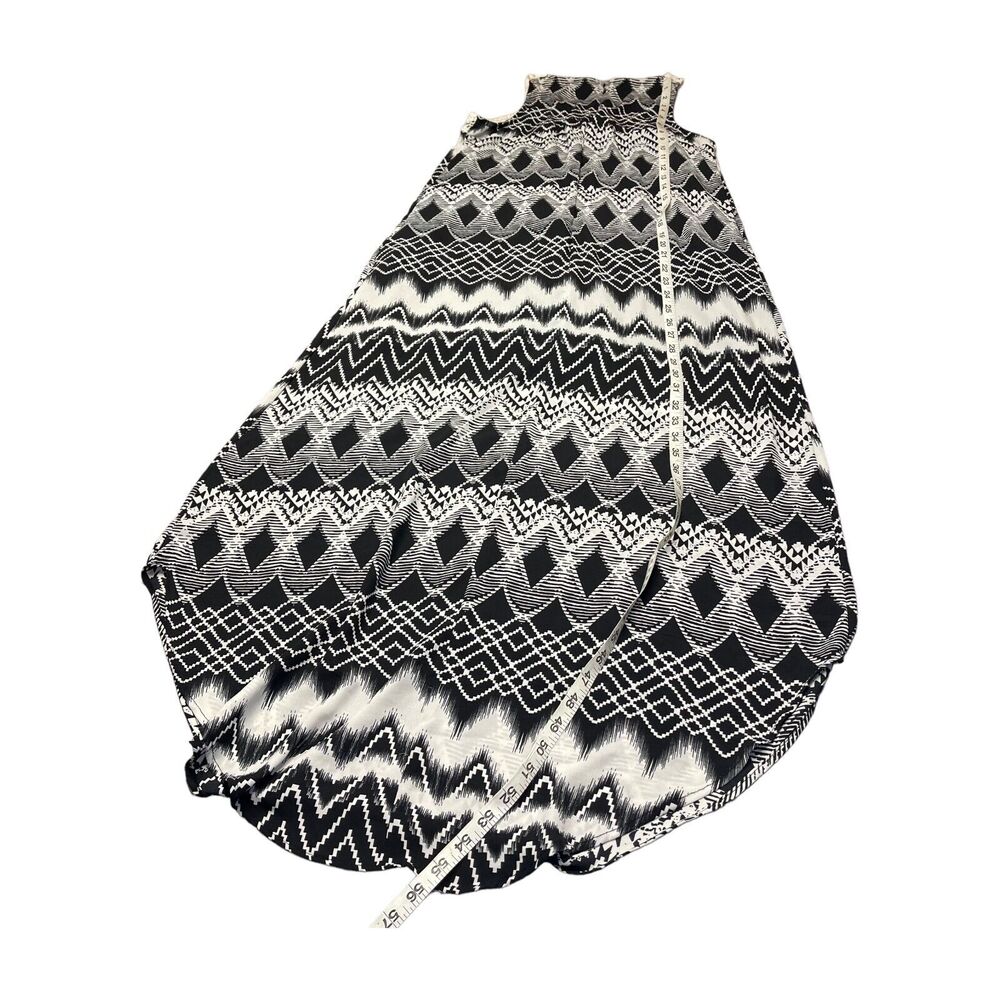 Ny Collection Maxi Dress Girls Small Black White Geometric Crochet Neck Back Zip - Picture 7 of 7